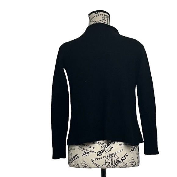 100% Cashmere Waterfall Open Cardigan Sweater Womens Black XS Goth Grunge Preppy - Picture 4 of 8